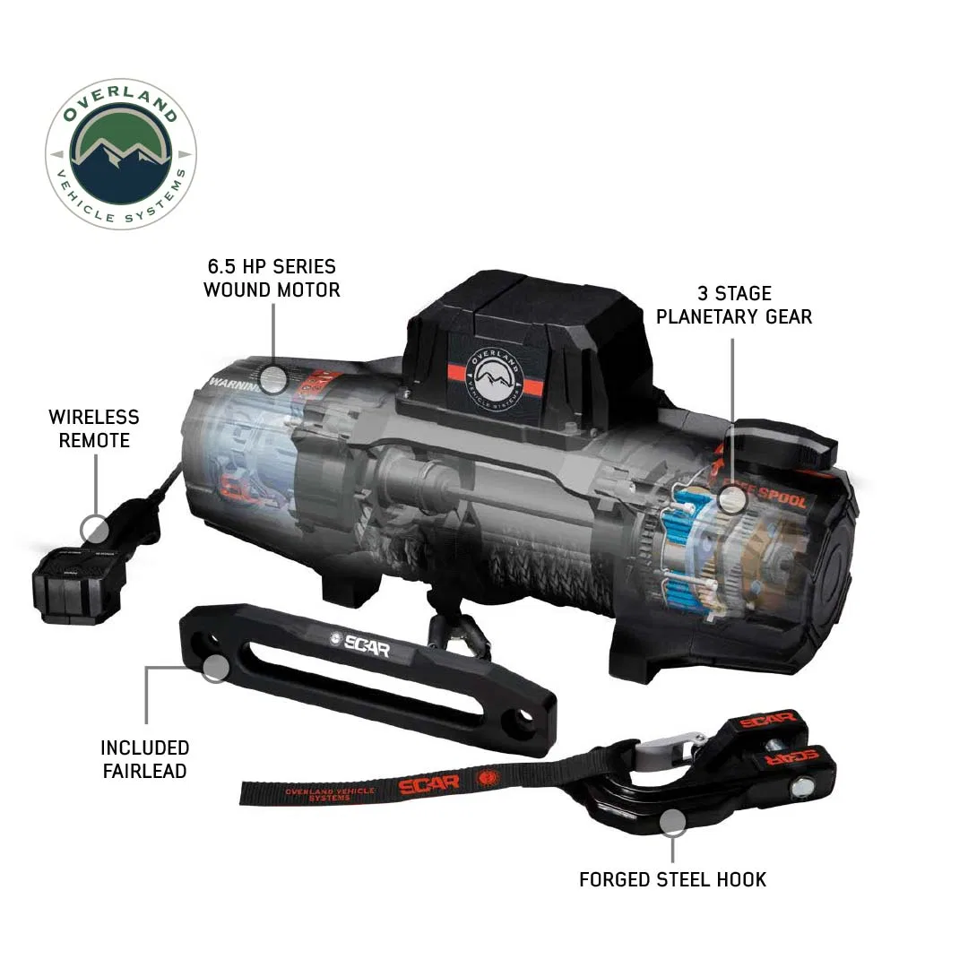 19099901 – OVERLAND VCL Winch, Vehicle Mounted Vehicle Recovery Winch 12 Volt Electric 10,000 Pound Line Pull Capacit...